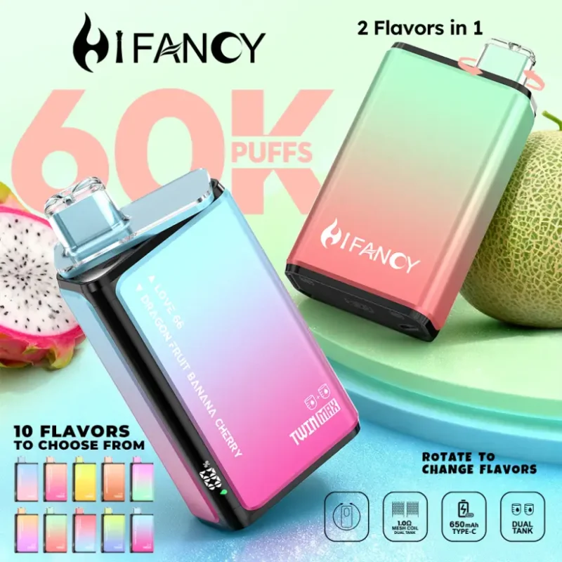 Hifancy 60000 Puffs Vape Desechable 2 en 1 Twin Max – Envío Gratis desde Almacén UE