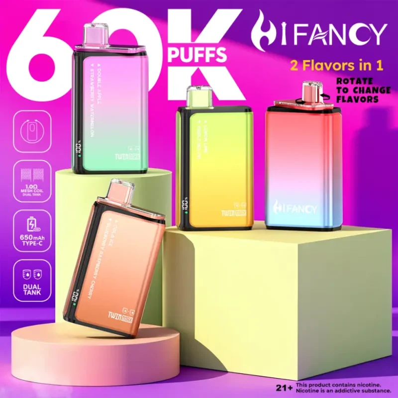 Hifancy 60000 Puffs Vape Desechable 2 en 1 Twin Max – Envío Gratis desde Almacén UE