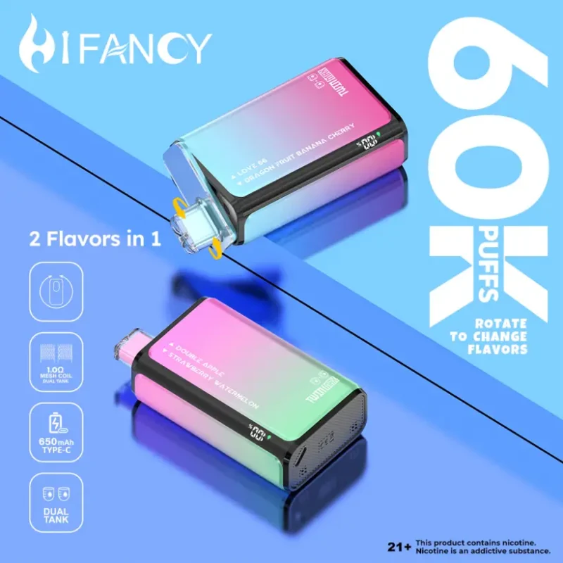 Hifancy 60000 Puffs Vape Desechable 2 en 1 Twin Max – Envío Gratis desde Almacén UE
