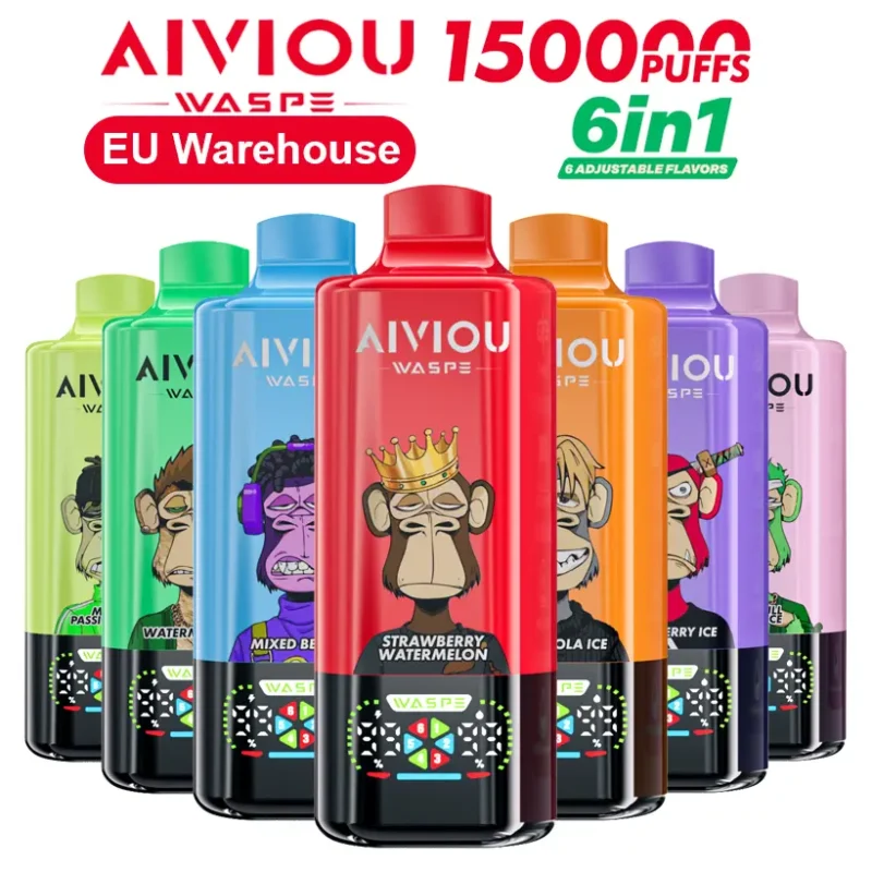 WASPE 150000 Puffs AIVIOU Vape Desechable 6 en 1 Venta al por Mayor Envío Gratis Almacén de la UE