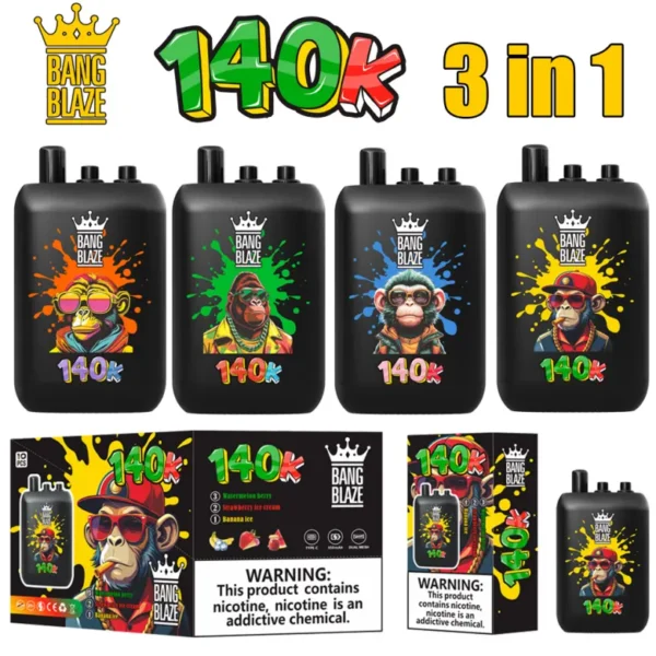 Bang Blaze 140k Puffs Vape Desechable 3 en 1 Sabores 140000 Puffs Envío Gratis