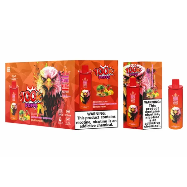 Bang King 100000 Puffs 100k Vape Desechable 3 en 1 Tres Sabores Envío Gratis Venta al por Mayor