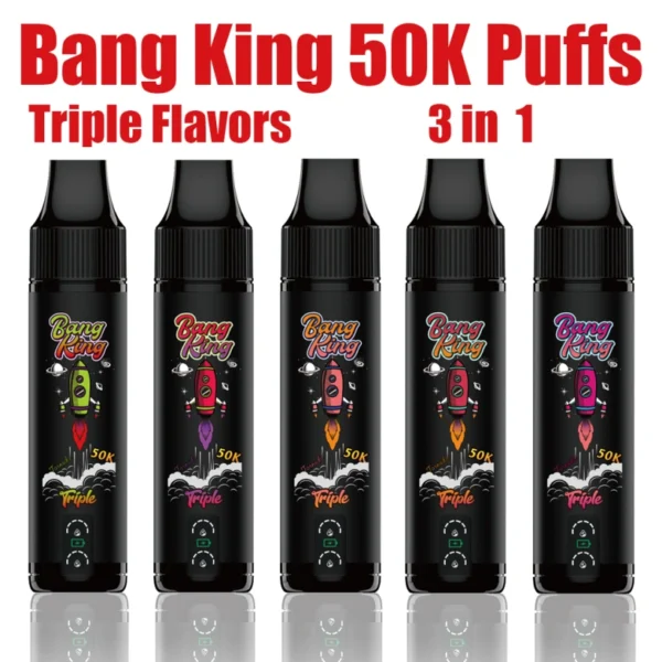 Bang King 50000 Puffs 50k Vape Desechable Venta al por Mayor 3 en 1 Triple Sabor Envío Gratis