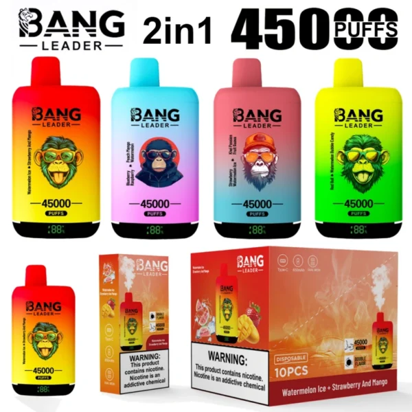 Bang Leader 45000 Puffs 45k Sabores Dobles 2 en 1 Vape Desechable Venta al por Mayor Envío Gratis