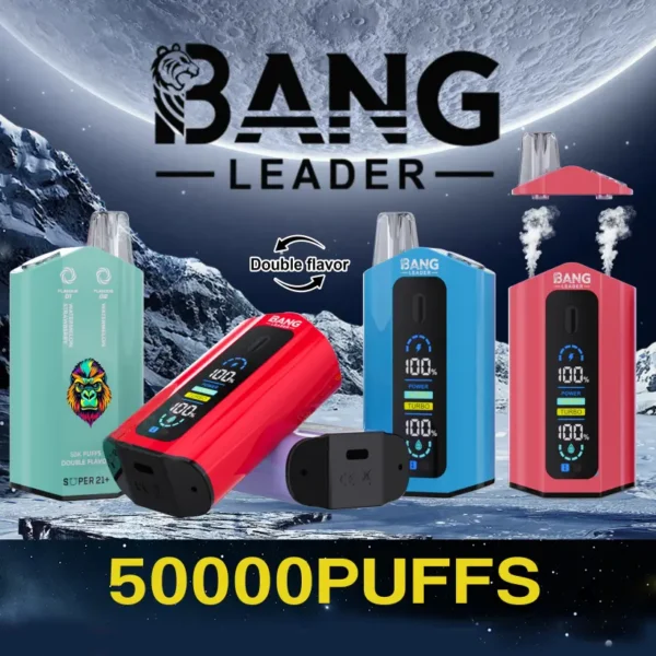 Bang Leader 50k Puffs 2 en 1 Doble Sabores Mejor Vape Desechable 50000 Envío Gratis