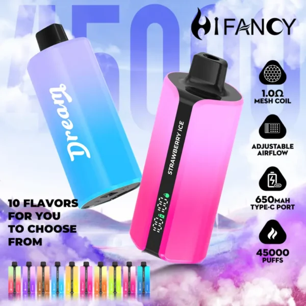EU Vape Hifancy 45000 Caladas 45K Vape Envío Gratis Venta al por Mayor 10 Sabores