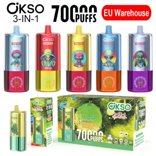 EU Vape OKSO 70000 Caladas 70K Vape 3 en 1 Venta al por Mayor Envío Gratis