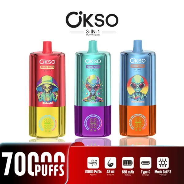 EU Vape OKSO 70000 Caladas 70K Vape 3 en 1 Venta al por Mayor Envío Gratis