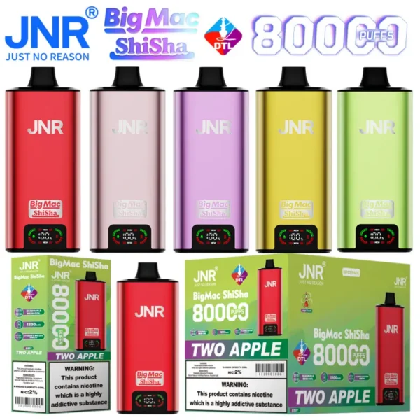 JNR 80K 80000 Caladas Big Mac Shisha DTL Vape Desechable Venta al por Mayor Envío Gratis