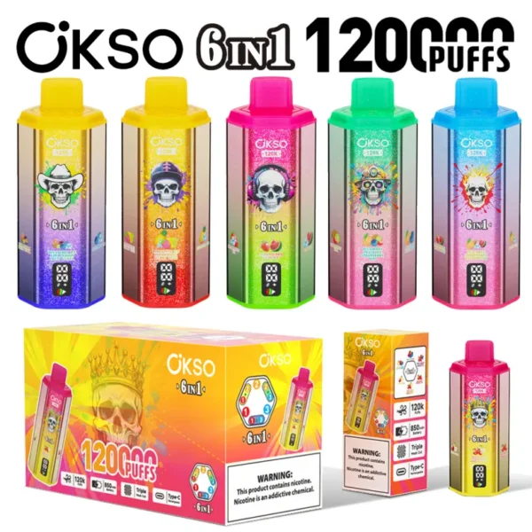 OKSO 120K Caladas Mejor Tienda de Vape Desechable 6 en 1 120000 Envío Gratuito