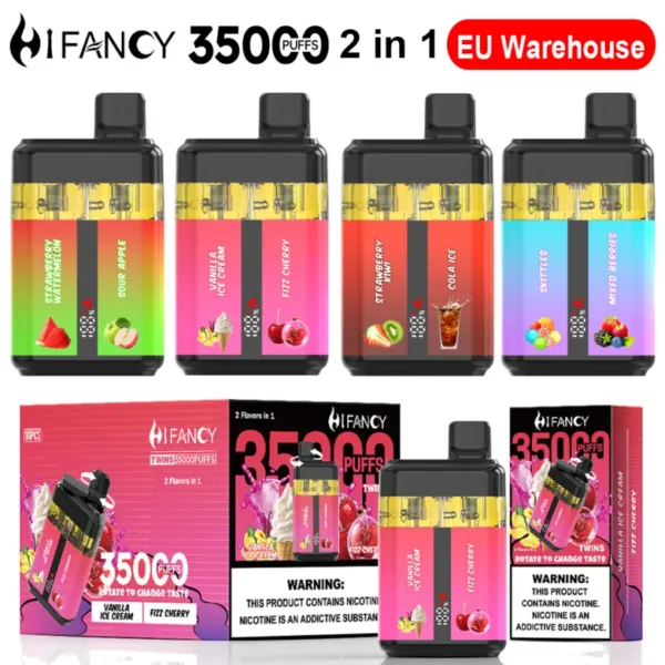 Puff EU Hifancy Twins 35000 Caladas 35K Vape Desechable Venta al por Mayor Envío Gratis 3–7 Días Laborables