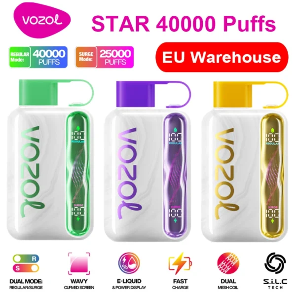 Vape EU Vozol Star 40000 Puffs 40k Vape Desechable Tienda Envío Gratis
