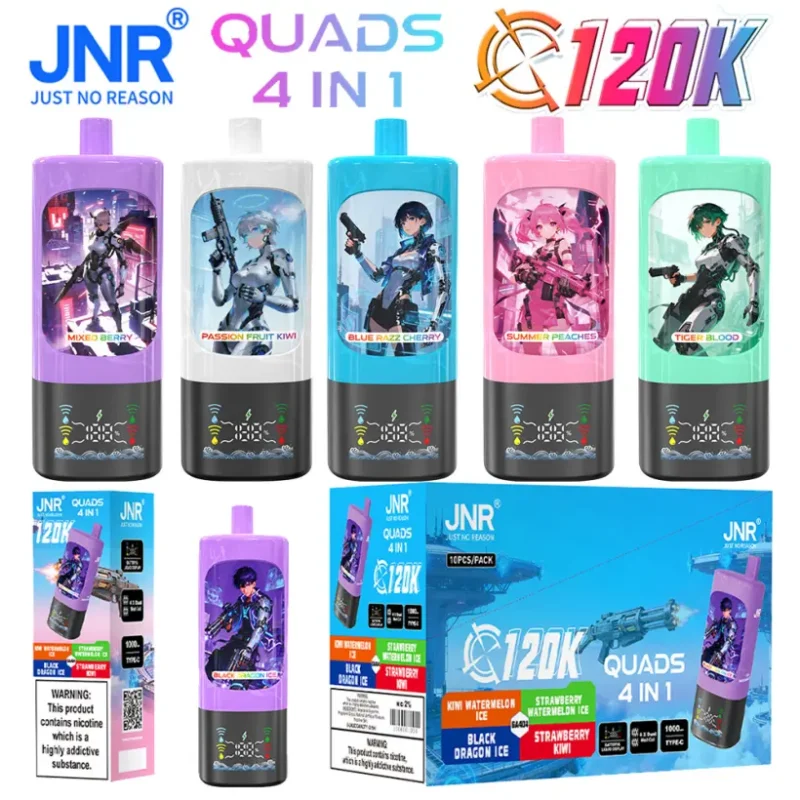 Puff JNR 120K Quads 120000 Caladas Vape Desechable 4 en 1 Tienda de Vapeo Venta al por Mayor Envío Gratis
