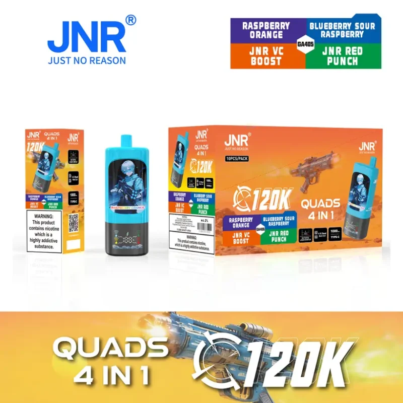 Puff JNR 120K Quads 120000 Caladas Vape Desechable 4 en 1 Tienda de Vapeo Venta al por Mayor Envío Gratis