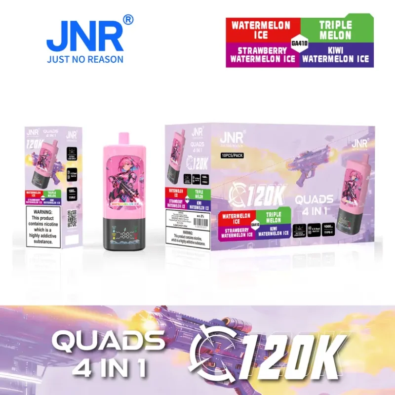 Puff JNR 120K Quads 120000 Caladas Vape Desechable 4 en 1 Tienda de Vapeo Venta al por Mayor Envío Gratis