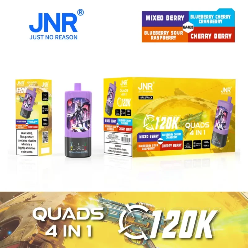 Puff JNR 120K Quads 120000 Caladas Vape Desechable 4 en 1 Tienda de Vapeo Venta al por Mayor Envío Gratis