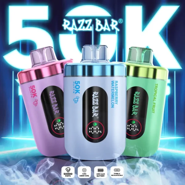 Razz Bar 50000 Caladas Vape Recargable Desechable Mayoristas Envío Gratis