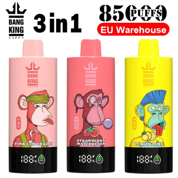 Bang King 85k Puffs 3 en 1 Mejor Vape Desechable de Fábrica Envío Gratis Almacén UE