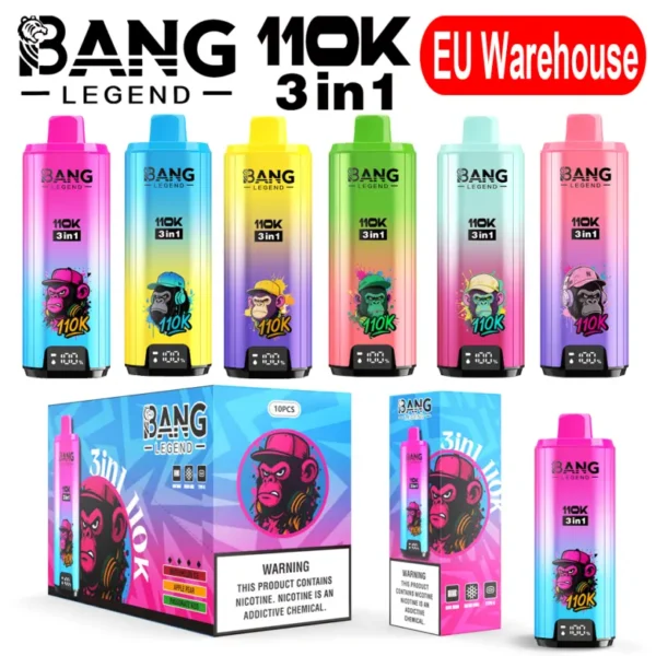 Bang Legend 110k Caladas 110000 3 en 1 Vape Desechable 3 a 7 Días Laborales Almacén UE
