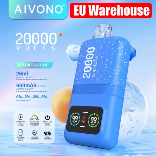 EU Puff 20K Aivono 20000 Puffs Vape Desechable Al Por Mayor Con Envío Gratuito