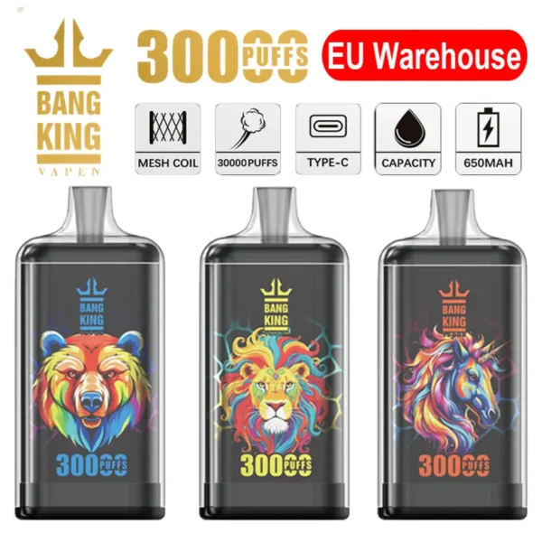 EU Puff Bang King 30000 caladas 30k Crystal vape desechable entrega en 3 a 7 días laborables