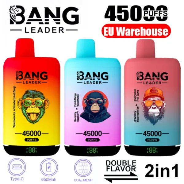 EU Puff Bang Leader 45k Caladas 2 en 1 Dos Sabores Vape Desechable Entrega Rápida