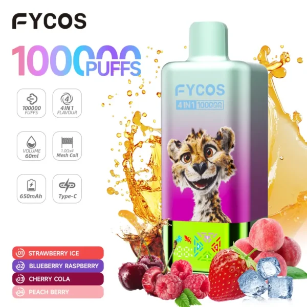 Fycos 100k Puffs 4 en 1 Mejor Vape Desechable Envío Gratis 3 a 7 Días Laborables Almacén UE