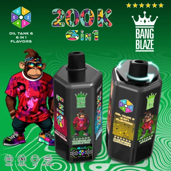 Bang Blaze 200k Caladas Vape Desechable 6 en 1 de Larga Duración 200000 Envío Gratis