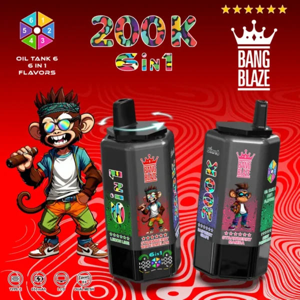 Bang Blaze 200k Caladas Vape Desechable 6 en 1 de Larga Duración 200000 Envío Gratis