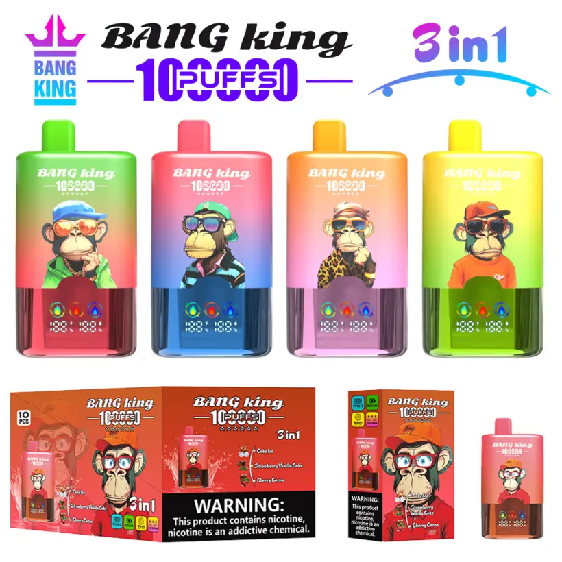 Bang King 100k Caladas 3 En 1 Pantalla Inteligente Vape Desechable Venta Al Por Mayor Envío Gratis 1 Bang King 100k Caladas 3 En 1 Pantalla Inteligente Vape Desechable Venta Al Por Mayor Envío Gratis