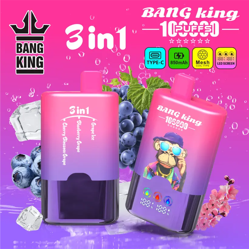 Bang King 100k Caladas 3 En 1 Pantalla Inteligente Vape Desechable Venta Al Por Mayor Envío Gratis 4 Bang King 100k Caladas 3 En 1 Pantalla Inteligente Vape Desechable Venta Al Por Mayor Envío Gratis