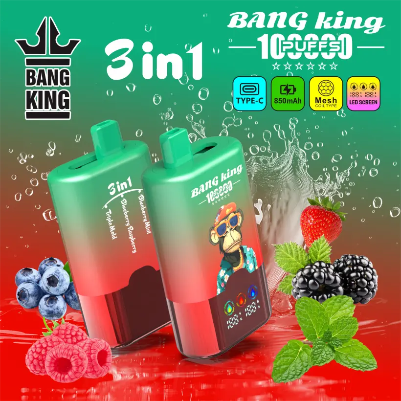 Bang King 100k Caladas 3 En 1 Pantalla Inteligente Vape Desechable Venta Al Por Mayor Envío Gratis 3 Bang King 100k Caladas 3 En 1 Pantalla Inteligente Vape Desechable Venta Al Por Mayor Envío Gratis