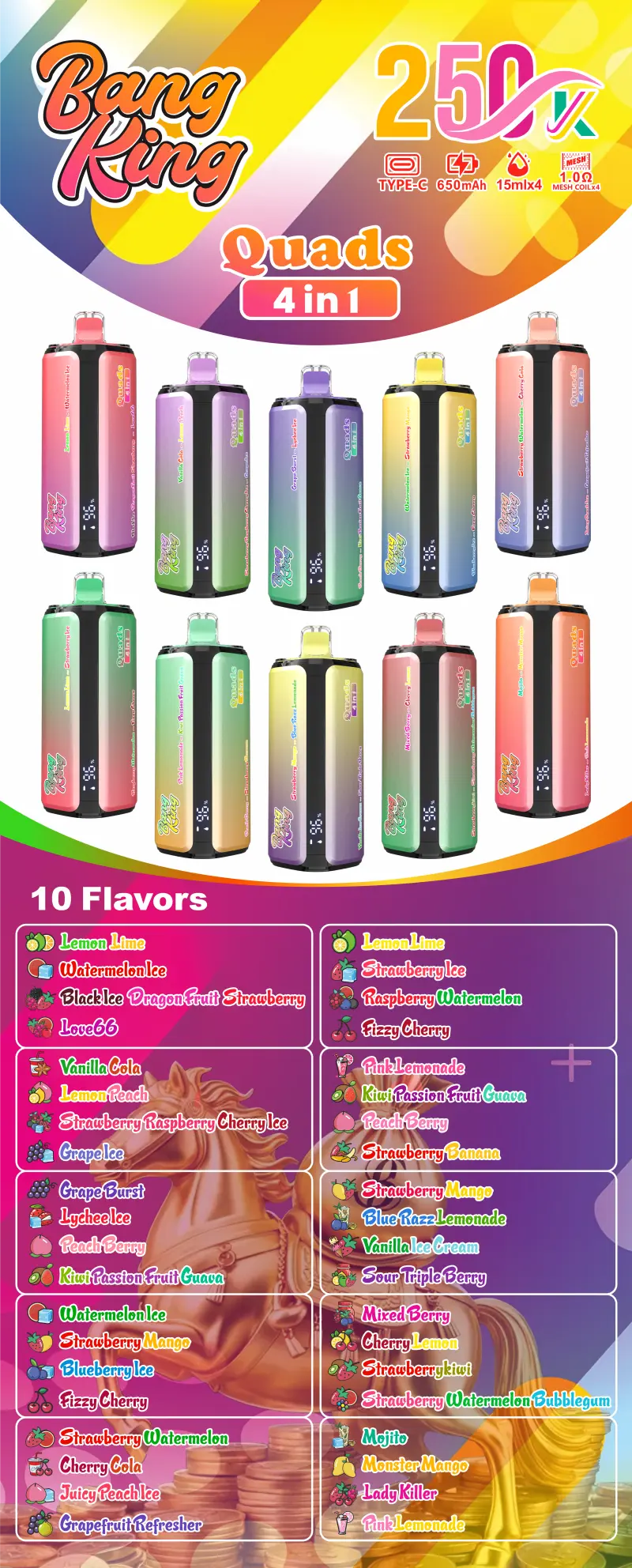 Bang King 250k Caladas 4 en 1 Quads Vape Desechable 250000 Envío Gratis Desde Almacén en China 16 Bang King 250k Caladas 4 en 1 Quads Vape Desechable 250000 Envío Gratis Desde Almacén en China