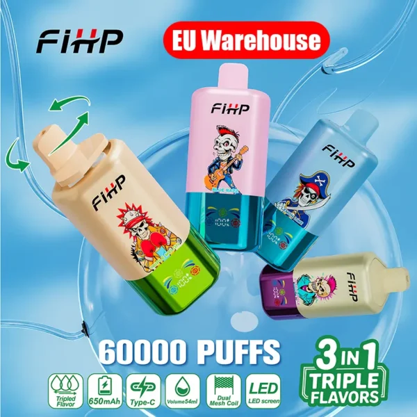 FIHP 60k Caladas 3 en 1 Vape Desechable Triple Sabores 60000 Almacén UE