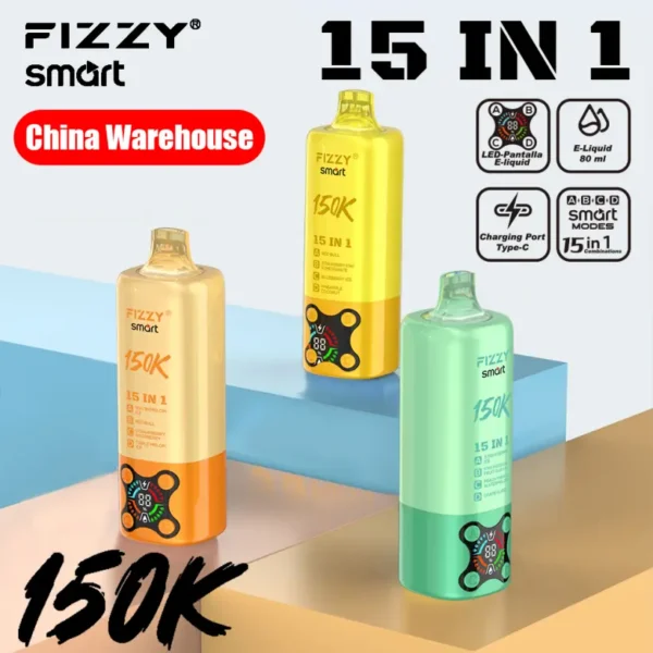 Fizzy 150k Caladas 15 en 1 Sabores Vape Desechable 150000 Envío Gratis Desde Almacén UE