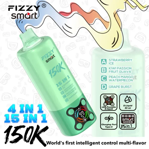 Fizzy 150k Caladas 15 en 1 Sabores Vape Desechable 150000 Envío Gratis Desde Almacén UE 10 Fizzy 150k Caladas 15 en 1 Sabores Vape Desechable 150000 Envío Gratis Desde Almacén UE