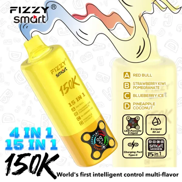 Fizzy 150k Caladas 15 en 1 Sabores Vape Desechable 150000 Envío Gratis Desde Almacén UE