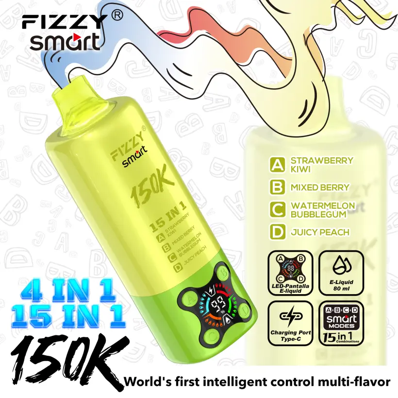 Fizzy 150k Caladas 15 en 1 Sabores Vape Desechable 150000 Envío Gratis Desde Almacén UE 8 Fizzy 150k Caladas 15 en 1 Sabores Vape Desechable 150000 Envío Gratis Desde Almacén UE
