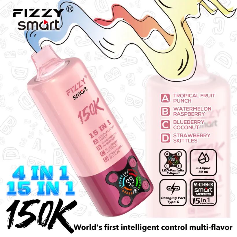 Fizzy 150k Caladas 15 en 1 Sabores Vape Desechable 150000 Envío Gratis Desde Almacén UE 6 Fizzy 150k Caladas 15 en 1 Sabores Vape Desechable 150000 Envío Gratis Desde Almacén UE