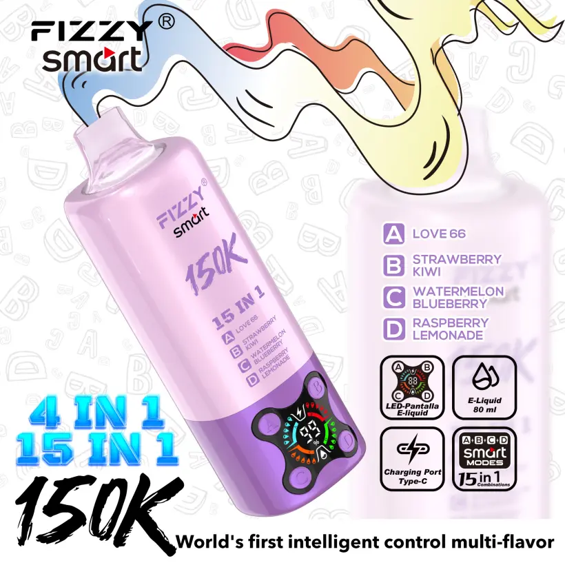 Fizzy 150k Caladas 15 en 1 Sabores Vape Desechable 150000 Envío Gratis Desde Almacén UE 5 Fizzy 150k Caladas 15 en 1 Sabores Vape Desechable 150000 Envío Gratis Desde Almacén UE