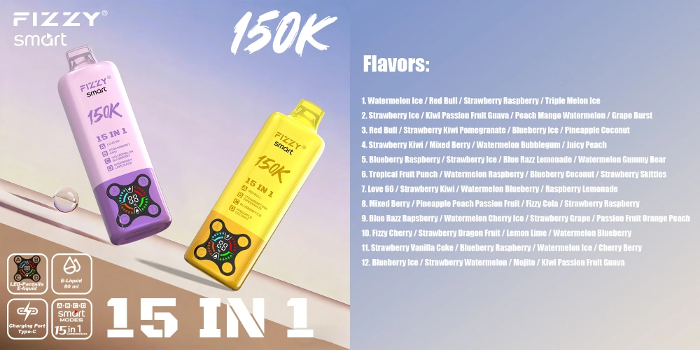 Fizzy 150k Caladas 15 en 1 Sabores Vape Desechable 150000 Envío Gratis Desde Almacén UE 16 Fizzy 150k Caladas 15 en 1 Sabores Vape Desechable 150000 Envío Gratis Desde Almacén UE