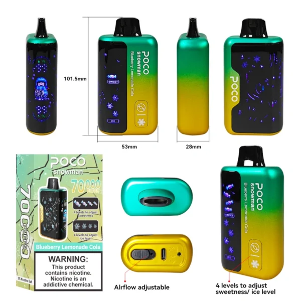 POCO 70000 Caladas 70k Snowman Ice Control Vape Desechable Envío Gratis Almacén UE
