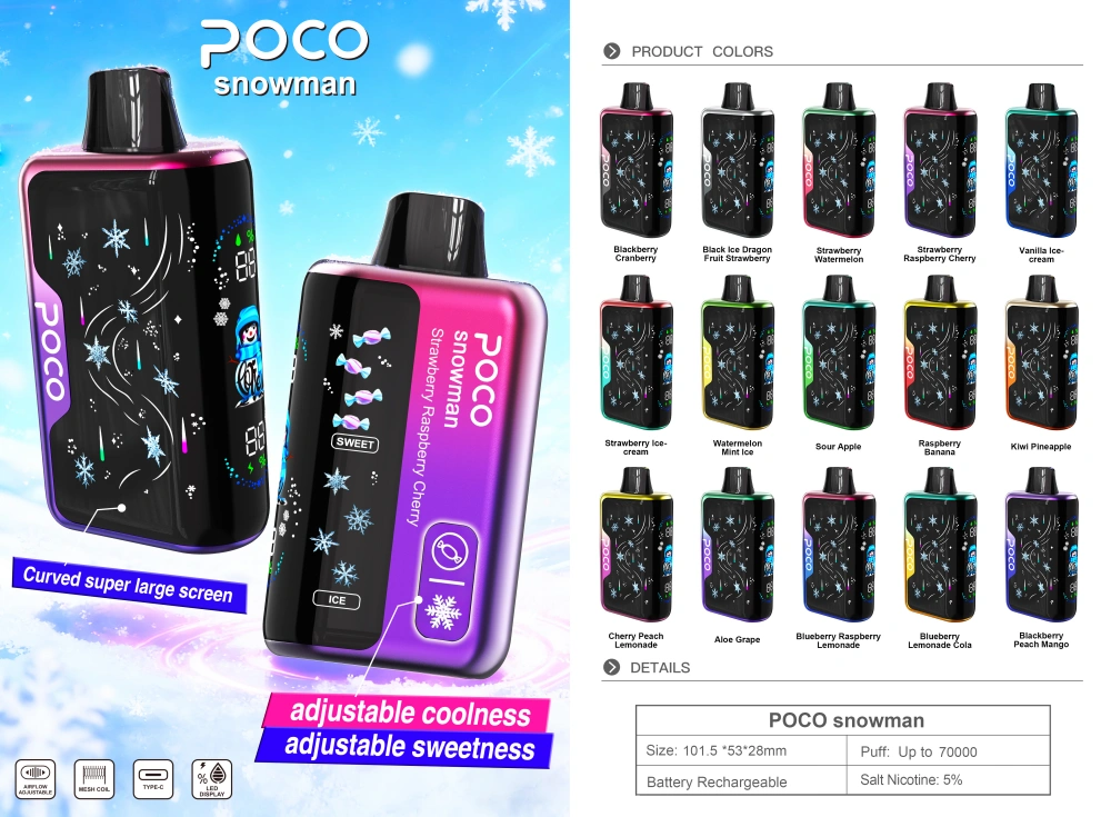 POCO 70000 Caladas 70k Snowman Ice Control Vape Desechable Envío Gratis Almacén UE