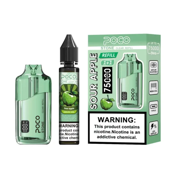 POCO 75K Puffs Stone Vape Desechable Cristal Recargable 75000 con 40ml de Líquido Almacén UE