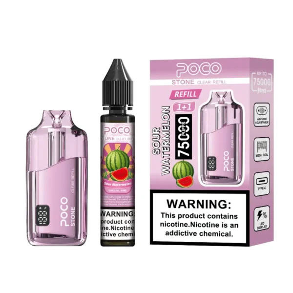 POCO 75K Puffs Stone Vape Desechable Cristal Recargable 75000 con 40ml de Líquido Almacén UE