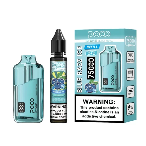 POCO 75K Puffs Stone Vape Desechable Cristal Recargable 75000 con 40ml de Líquido Almacén UE