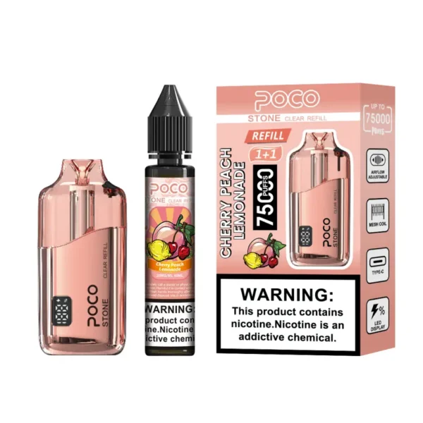 POCO 75K Puffs Stone Vape Desechable Cristal Recargable 75000 con 40ml de Líquido Almacén UE