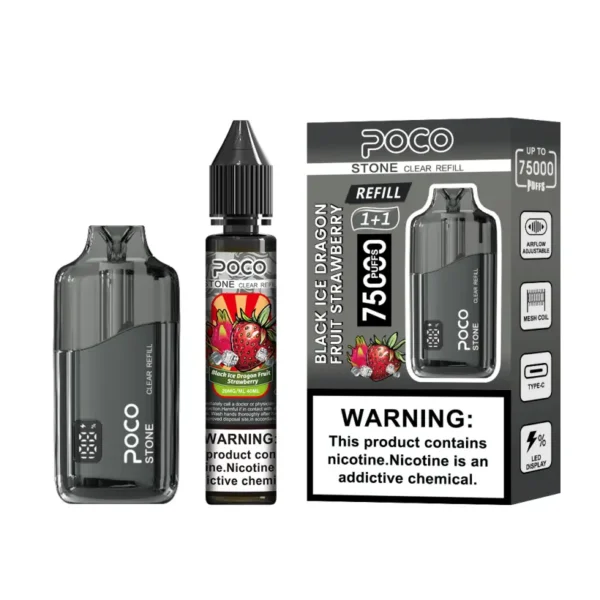 POCO 75K Puffs Stone Vape Desechable Cristal Recargable 75000 con 40ml de Líquido Almacén UE