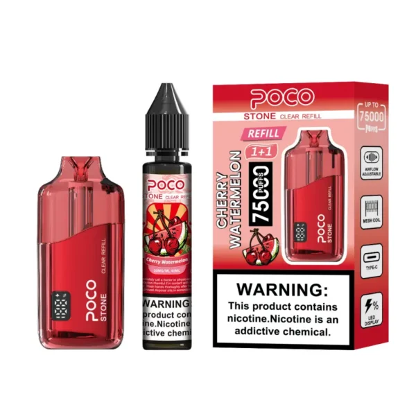 POCO 75K Puffs Stone Vape Desechable Cristal Recargable 75000 con 40ml de Líquido Almacén UE