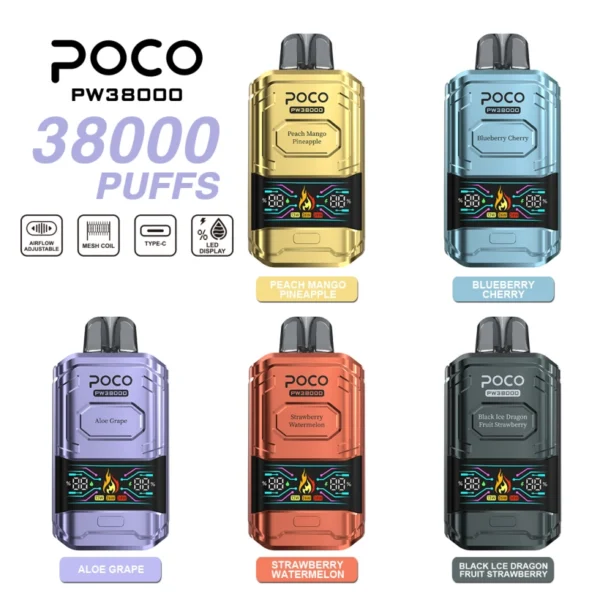 POCO PW 38000 Caladas 38K Mejor Vape Desechable Envío Gratis Desde Almacén UE